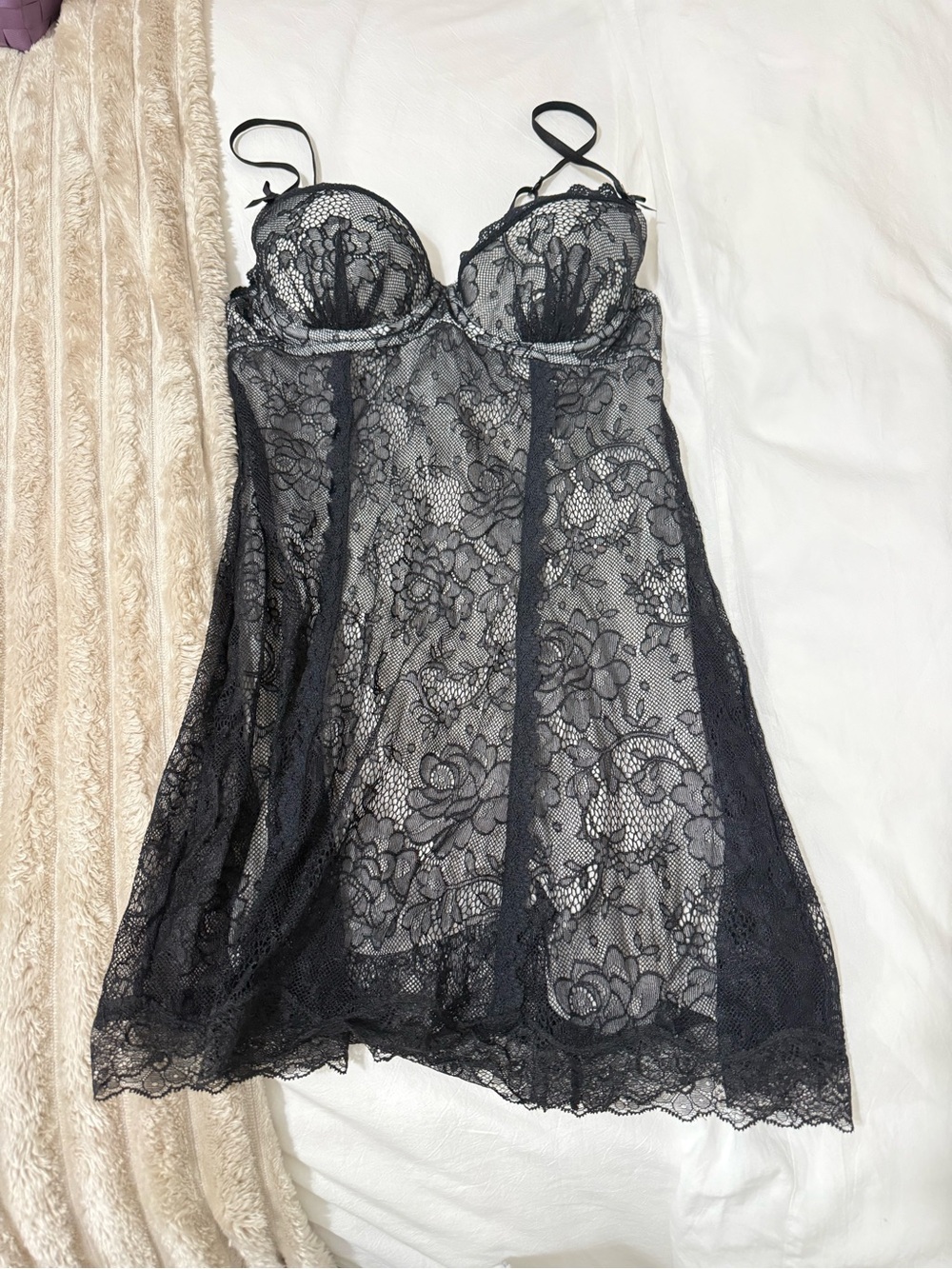 Vintage Victoria’s Secret 34B black lace lingerie